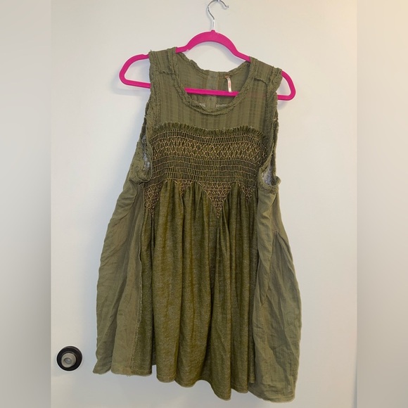 Free People Moss Green Sea Breeze Sleeveless Tunic in Oregano size M - Picture 4 of 10